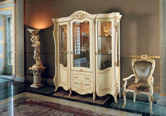 Luxury Italian Style Solid Teak Wood Vitrine
