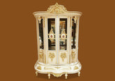 Royal Luxury European Style Solid Teak Wood Hand Carving Vitrine