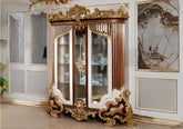 Luxury European Style Carving King Size Vitrine