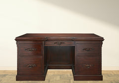 Antique Hand Crafted Teak Wooden Office Desk