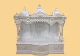 Marble Look Hand Crafted Teak Wooden Temple