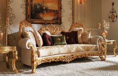 Luxury Antique Curve Living Room Carving Sofa Set