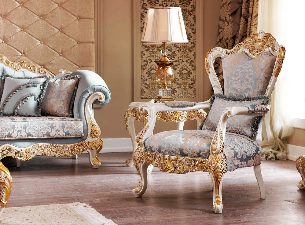 Luxury European Style Solid Teak Wood Carving Sofa Set