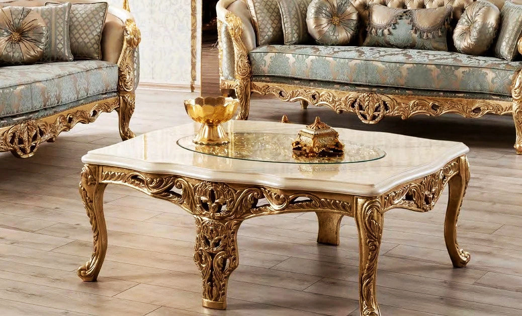 Luxury Antique Design Solid Teak Wood Carving Sofa Set