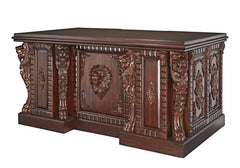 Antique Hand Crafted Teak Wooden Office Desk