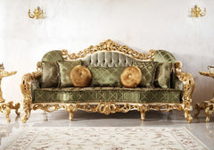 Solid Wood carved 2 Seater Sofa Set