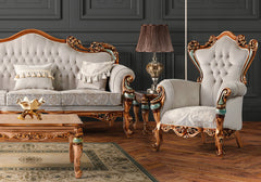 Elegance Wooden Handcrafted Luxury Carving Sofa Set