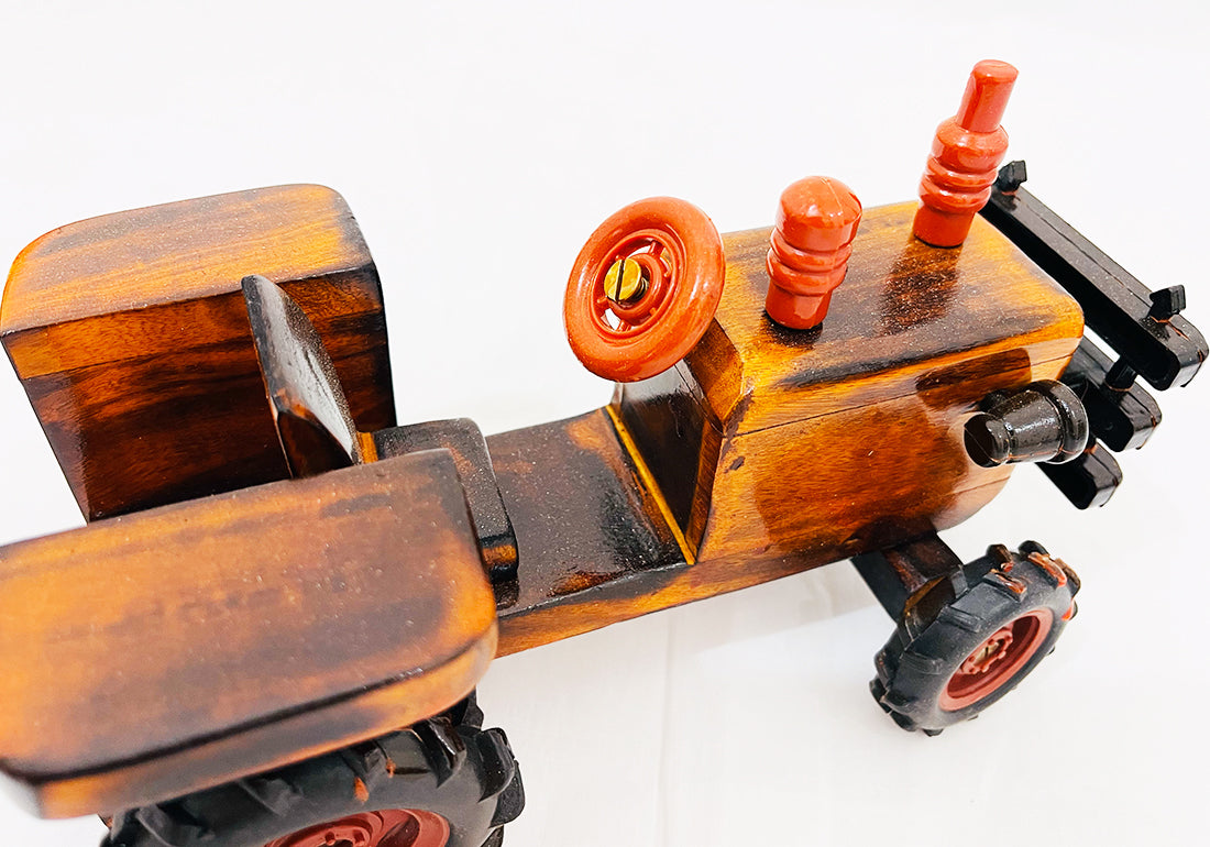 Wooden Brown Tractor Kids toy