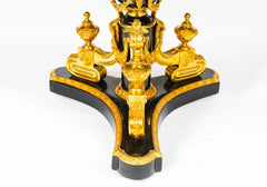 Royal Luxury Mounted Ebonized Sevres Style Side Table