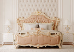 Regal Elegance Handcrafted Carved Bed