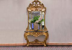 Royal Legacy Teak Wood Console With Mirror