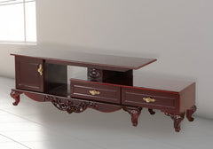 Regal Shine Hand-Carved Wooden TV Unit