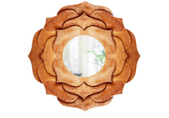 Eternal Elegance Hand Carved Wooden Mirror Frame