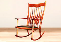 Rocking chair with Leather Seat Maloof Style