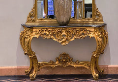 Royal Legacy Teak Wood Console With Mirror