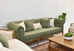 Timeless Comfort Wooden Carved 3 Seater Sofa