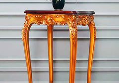 Royal European Style Solid Teak Wood Hand Carved Side Table