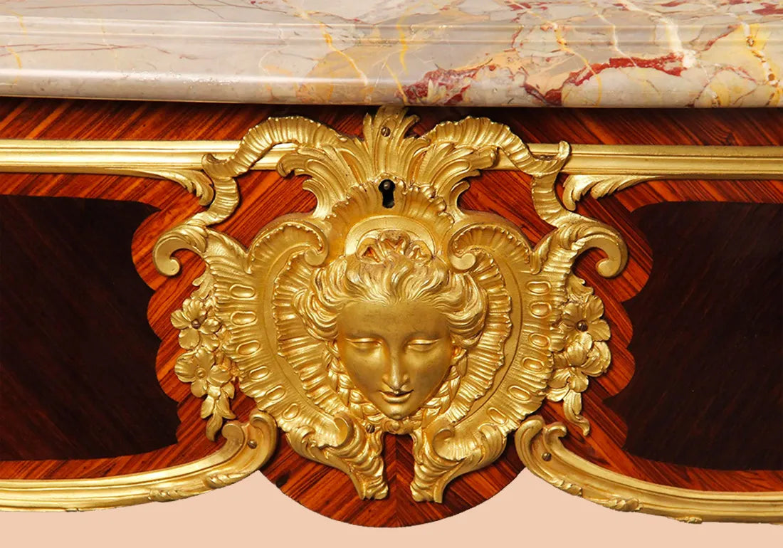Luxury Carved Antique Bronze Mounted Centre Table