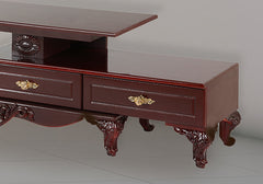 Regal Shine Hand-Carved Wooden TV Unit