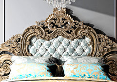 Royal Antique Wooden Hand Carved Statement Bed