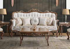 Luxury European Style Wooden Hand Carving Sofa Set