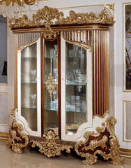 Luxury European Style Carving King Size Vitrine