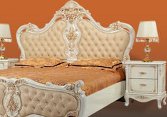 Luxury Modern European Style Solid Teak Wood Carving Bed