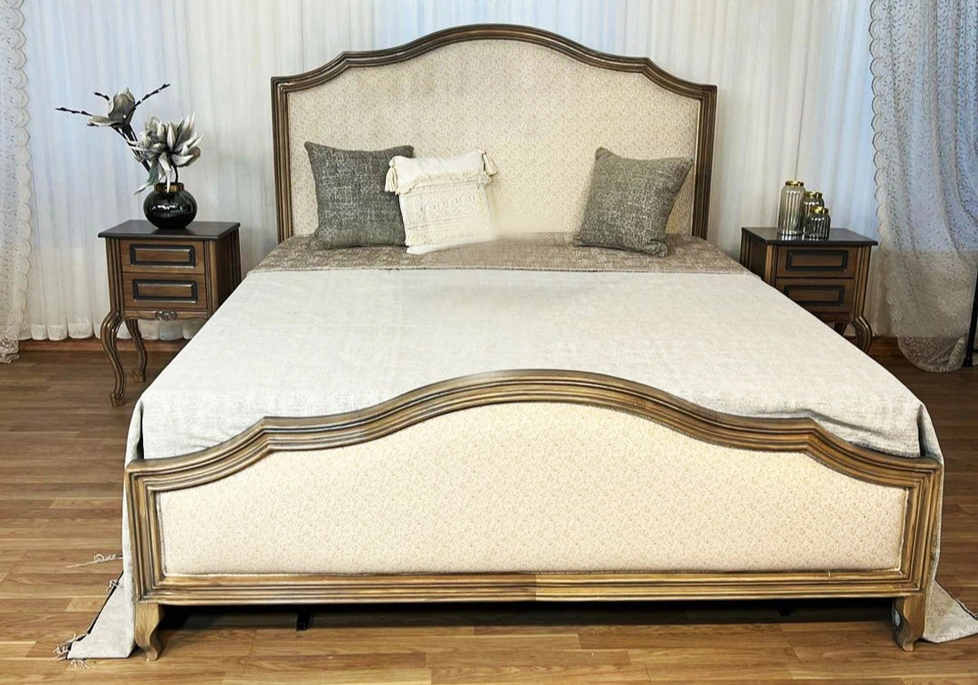 Opulent Hand Crafted Teak Wooden Bed Set