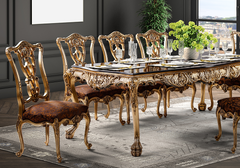 Luxury Handcrafted Solid Teak Wood Dining Table Set