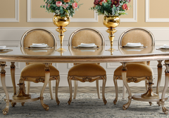 Luxury Italian Classic Wooden Hand Crafted Dining Table Set