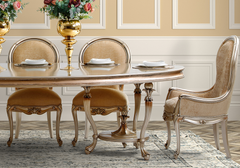 Luxury Italian Classic Wooden Hand Crafted Dining Table Set