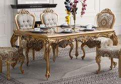 Royal Handcrafted Wooden Carved Dining Table Set