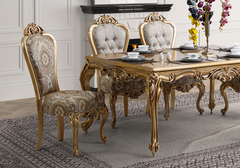 Royal Handcrafted Wooden Carved Dining Table Set