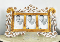 Antique Carved Wooden Photo Frame