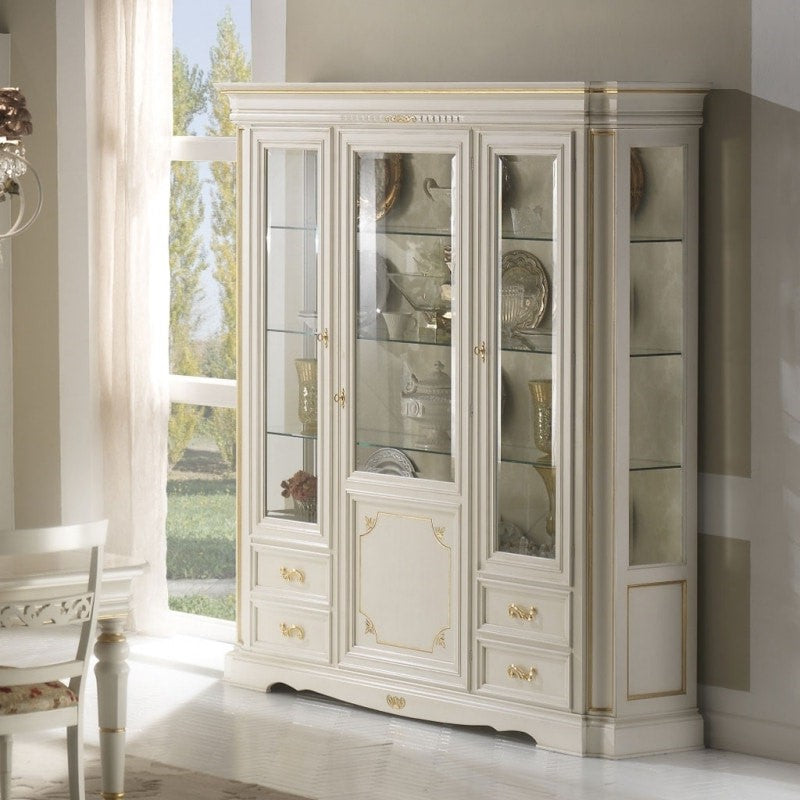 Luxury Italian Design Solid Teak Wood Vitrine