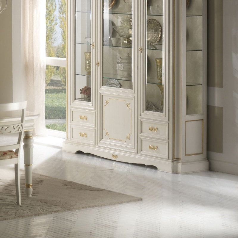 Luxury Italian Design Solid Teak Wood Vitrine