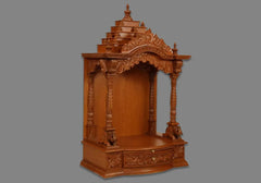 Naturally Hand Carved Wooden Temple For Home