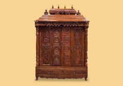 Antique Hand Crafted Teak Wooden Temple