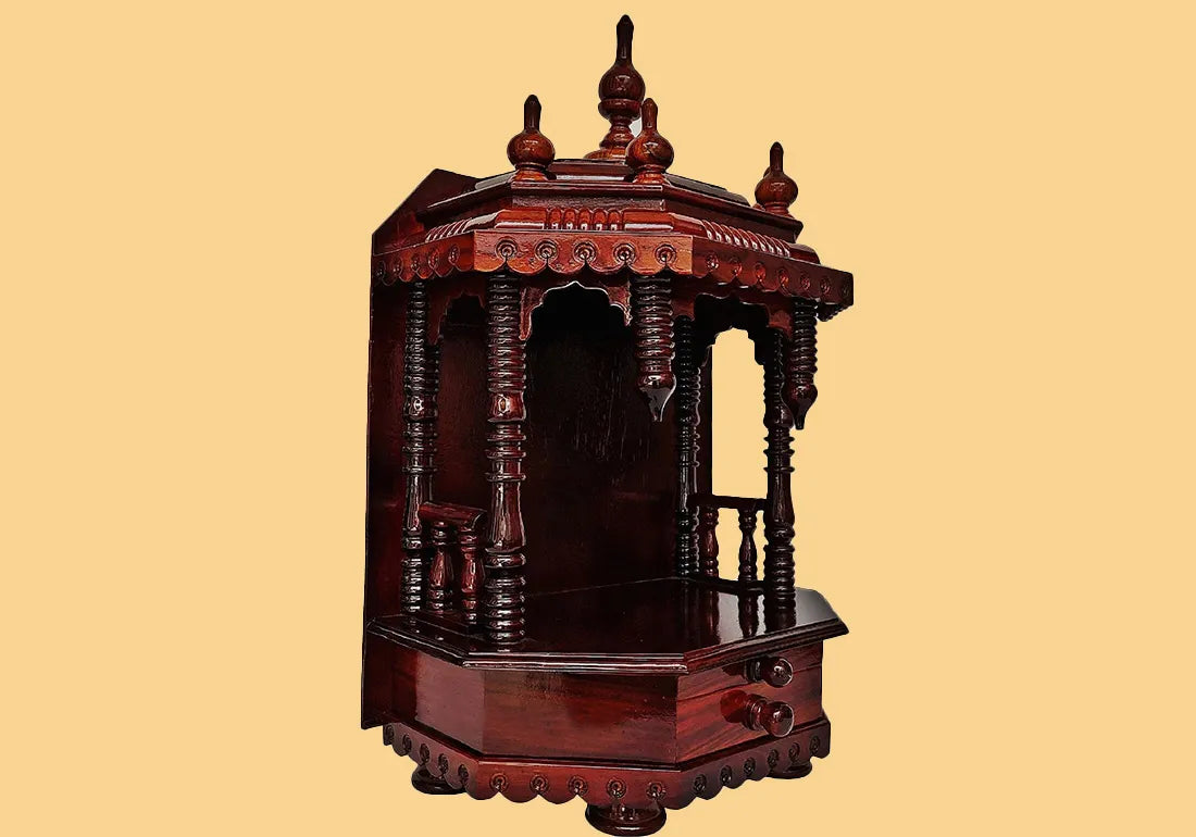 Solid sheesham Wooden Mandir For Home