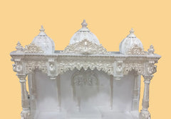 Marble Look Hand Crafted Teak Wooden Temple