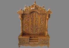 Solid Teak Wooden Deep Carved Home Temple