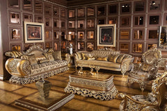 Luxury Antique Design Solid Teak Wood Carving Sofa Set