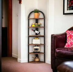 Modern 6 Layer Wooden Corner Bookcase