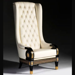 Luxury Classic Style Solid Teak Wood Upholstery Hand Carving Arm Chair