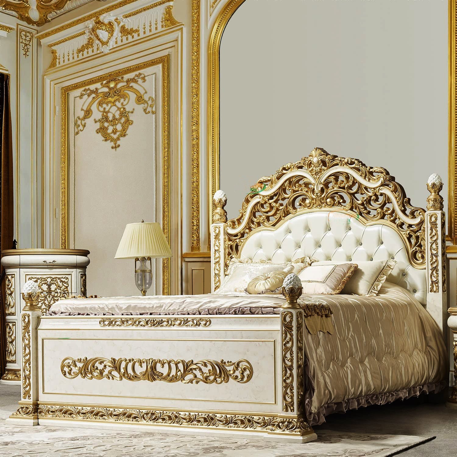 A royal hand carving bed