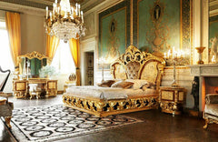 Luxury Classic European Style Carving King Size Bed