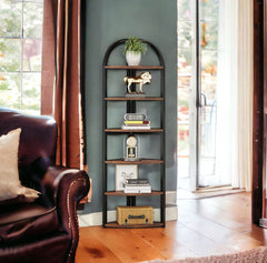 Modern 6 Layer Wooden Corner Bookcase