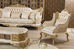 Luxury Modern European Style Hand Carving Sofa Set