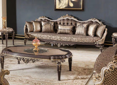 Luxury Design Traditional Dark Carving Sofa Set