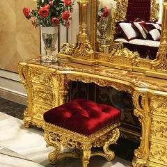 Royal Luxury Deep Carving Dressing Table Set